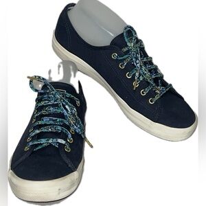 Keds x Rifle Paper Co Blue Floral WF59685 Womens Size 9.5 Sneaker Canvas Shoe